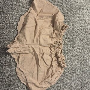 By Anthropologie Linen Double Waistband Shorts